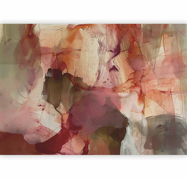 Premium Abstract Wall Mural - Spring Composition – Transparencies And Forms In Watercolor Style