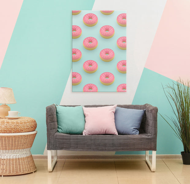 Retro Canvas Wall Art - Pastel Donuts