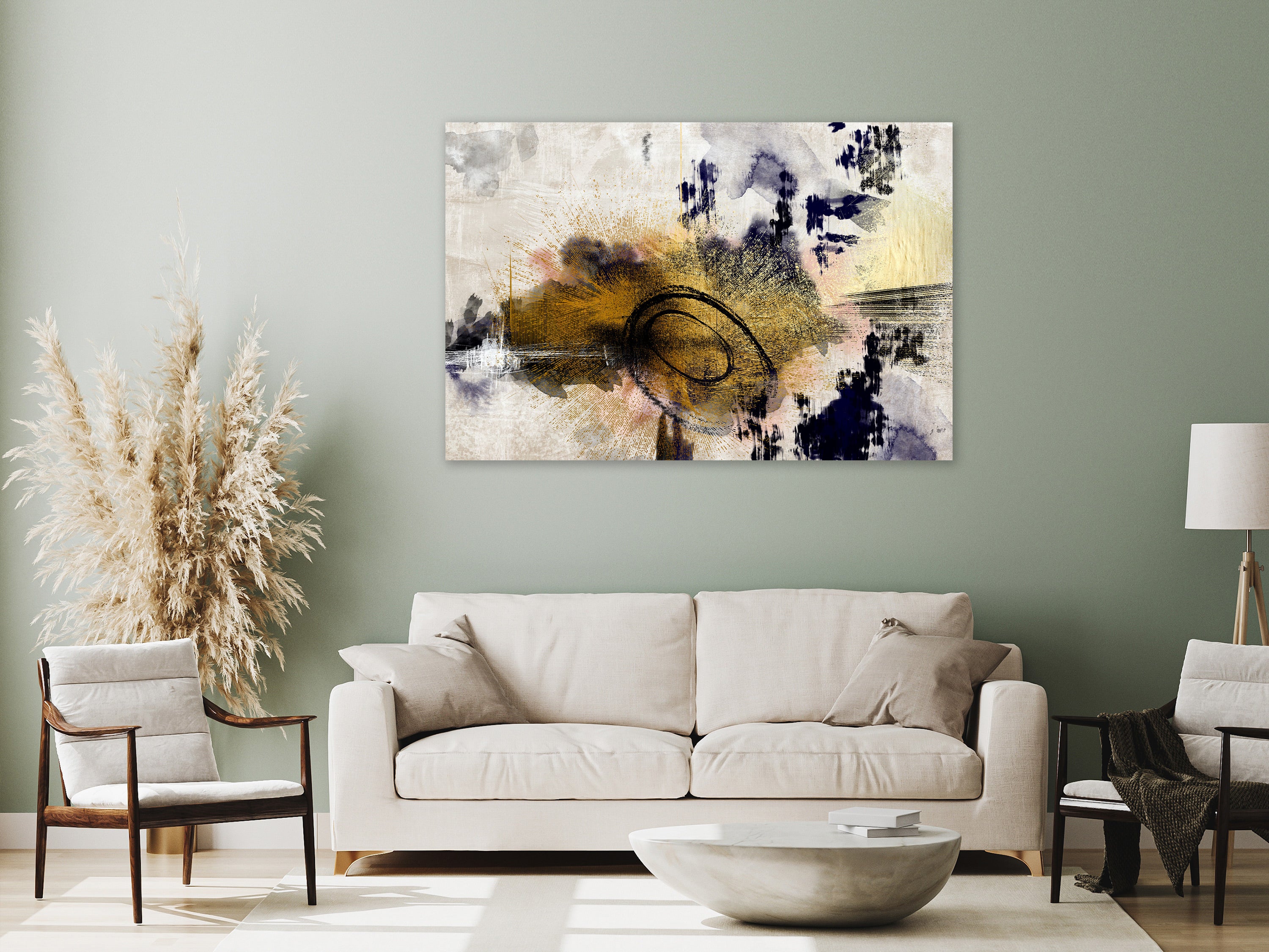 Abstract Canvas Wall Art - Morning on the River