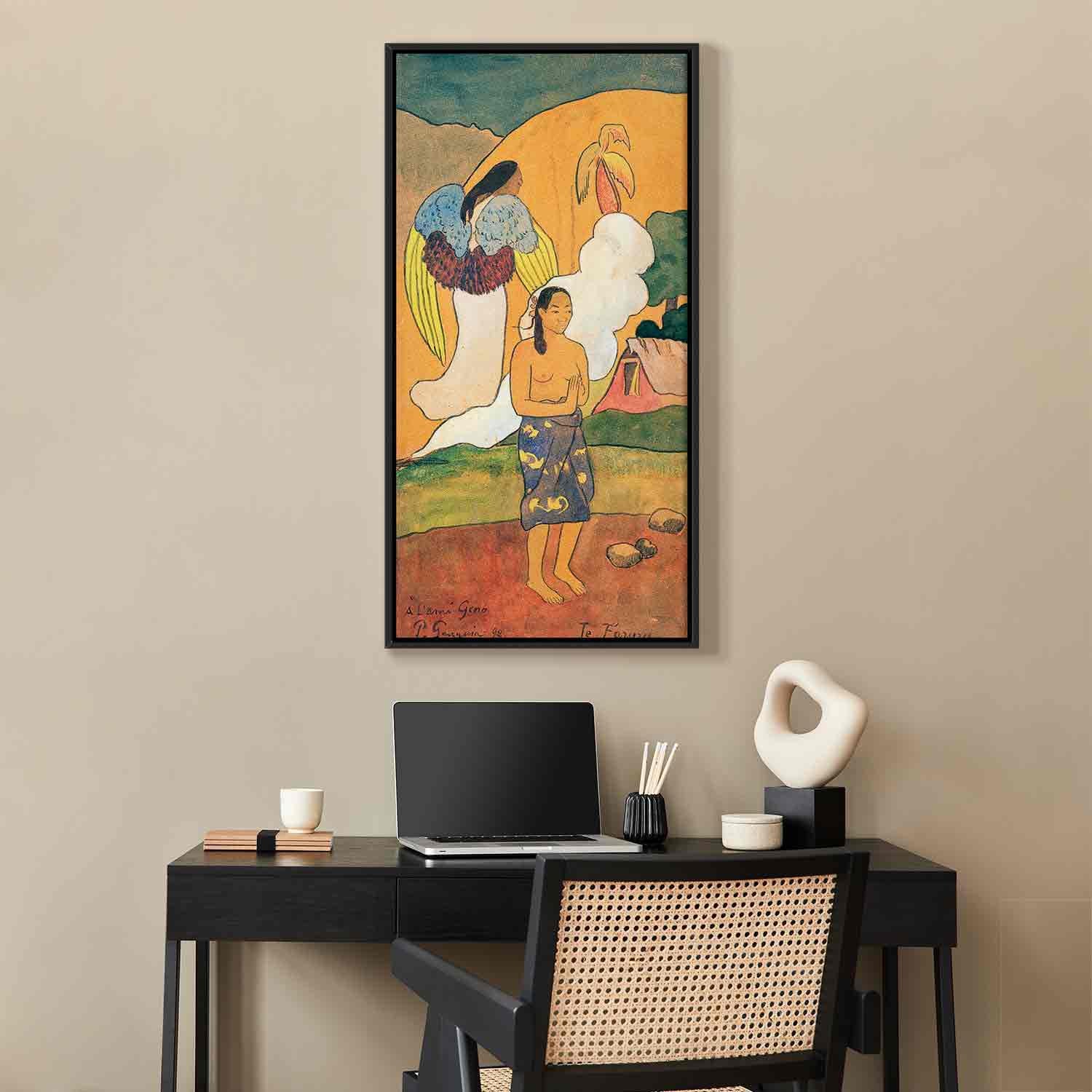 Floating Framed Canvas Art - Te faruru - Paul Gauguin