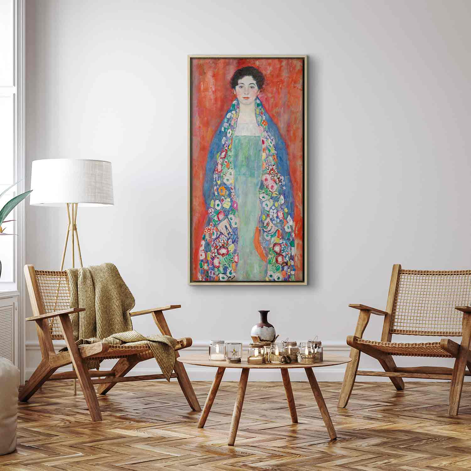 Floating Framed Canvas Art - Portrait of Fräulein Lieser - Gustav Klimt