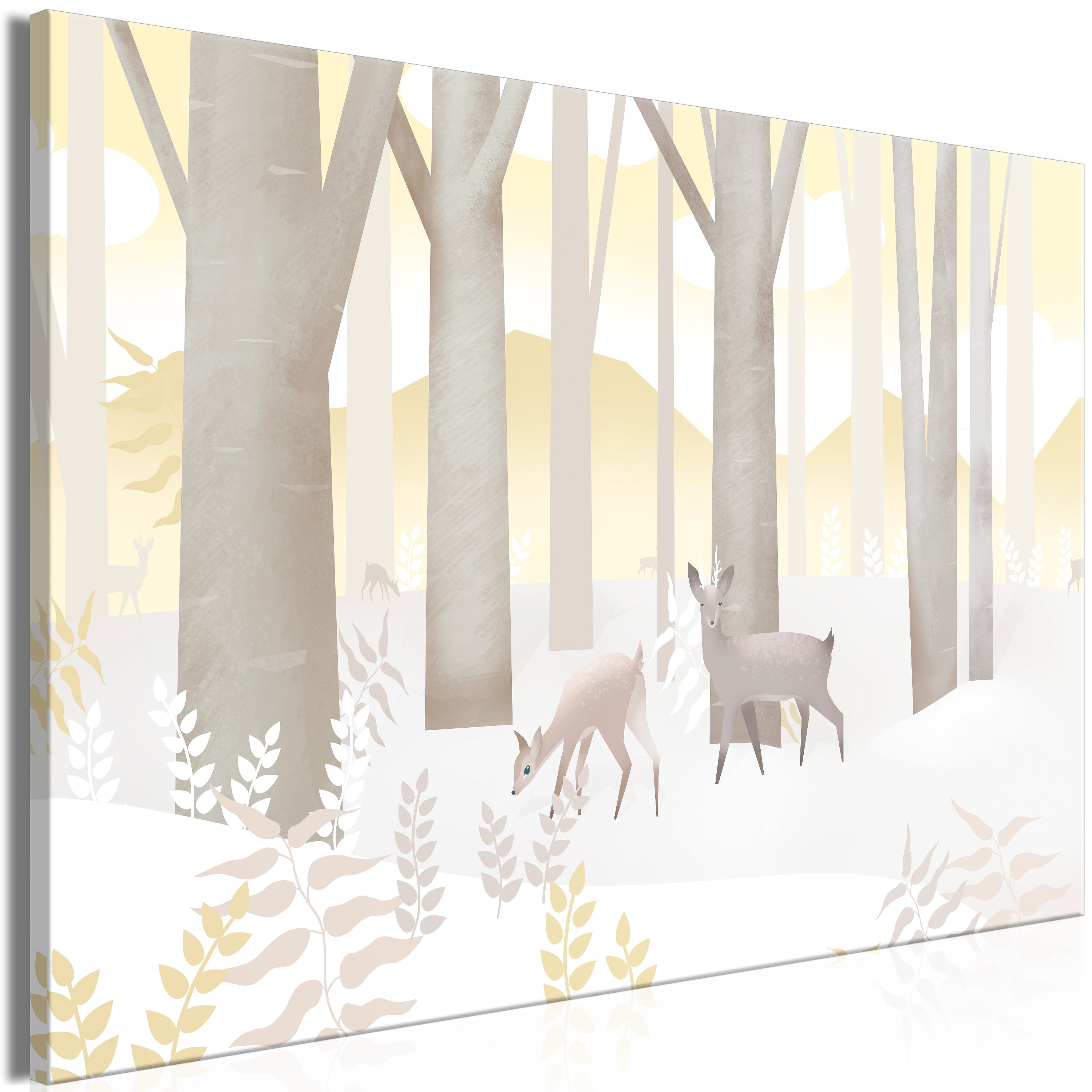 Cartoon Canvas Wall Art - Fairytale Forest Gold