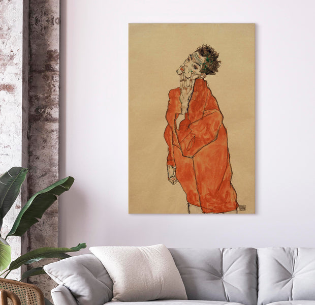Reproduction Canvas Wall Art - Man in Orange Jacket