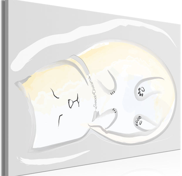 Cartoon Canvas Wall Art - Sleepy Kitty