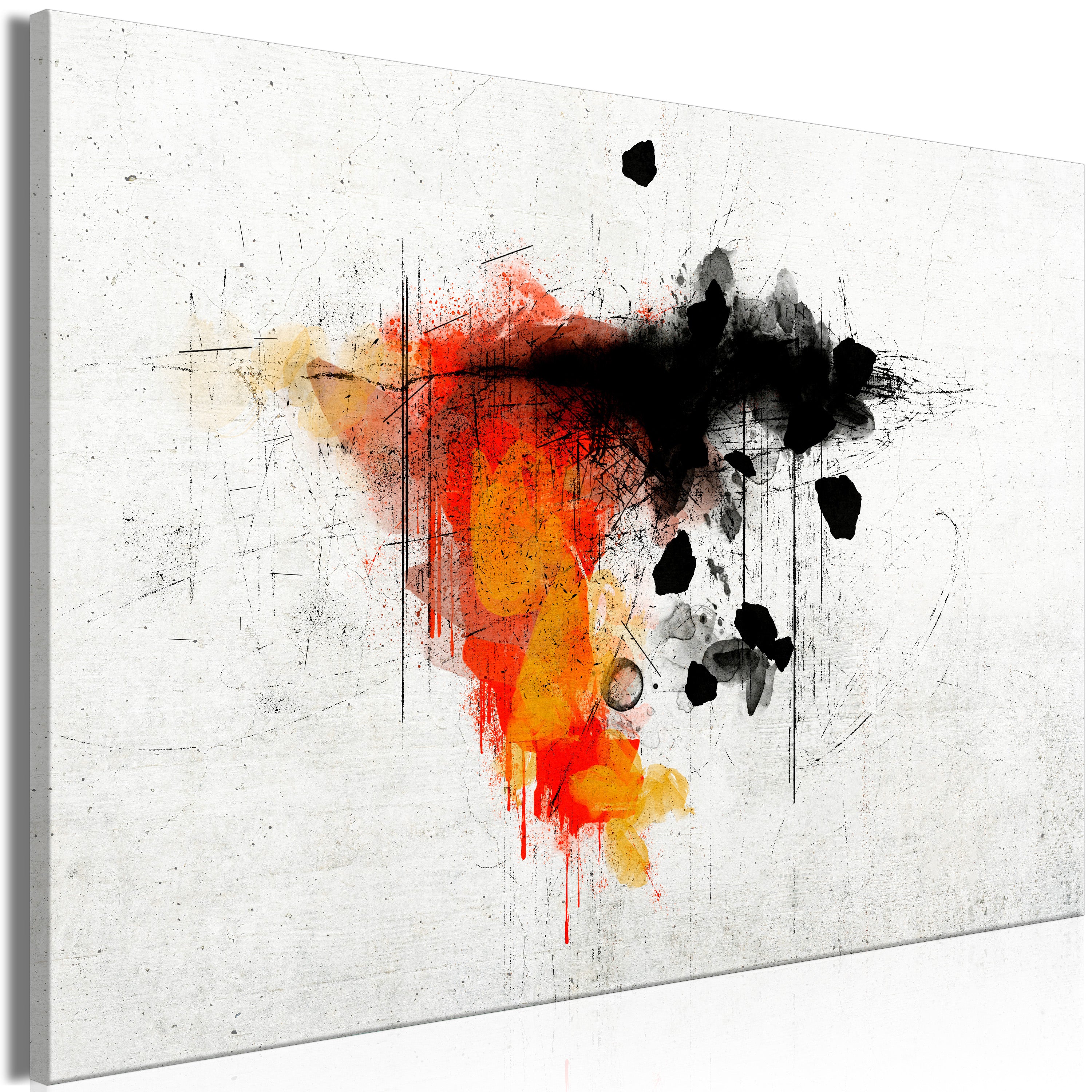 Abstract Canvas Wall Art - Expression of Red