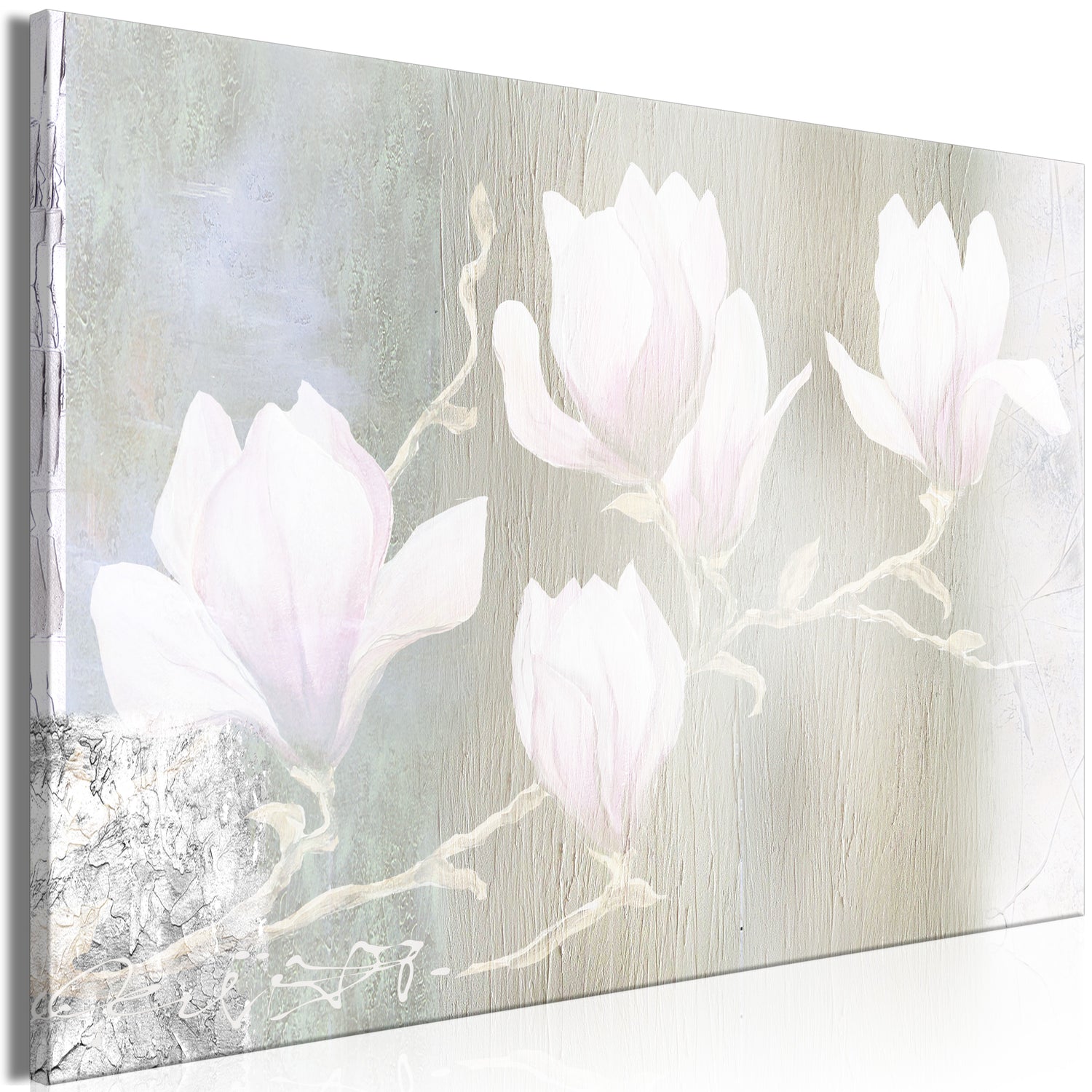 Floral Canvas Wall Art - White Magnolias