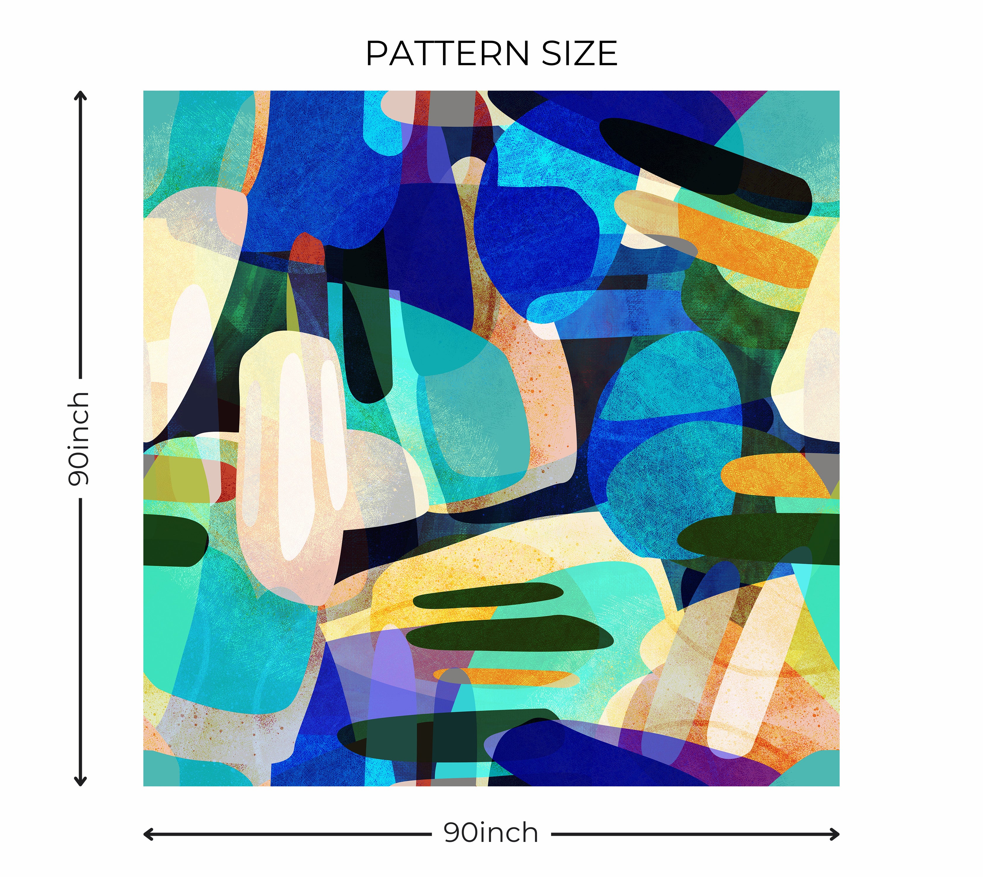 Premium Wallpaper Wall Mural - Random Shapes Blue