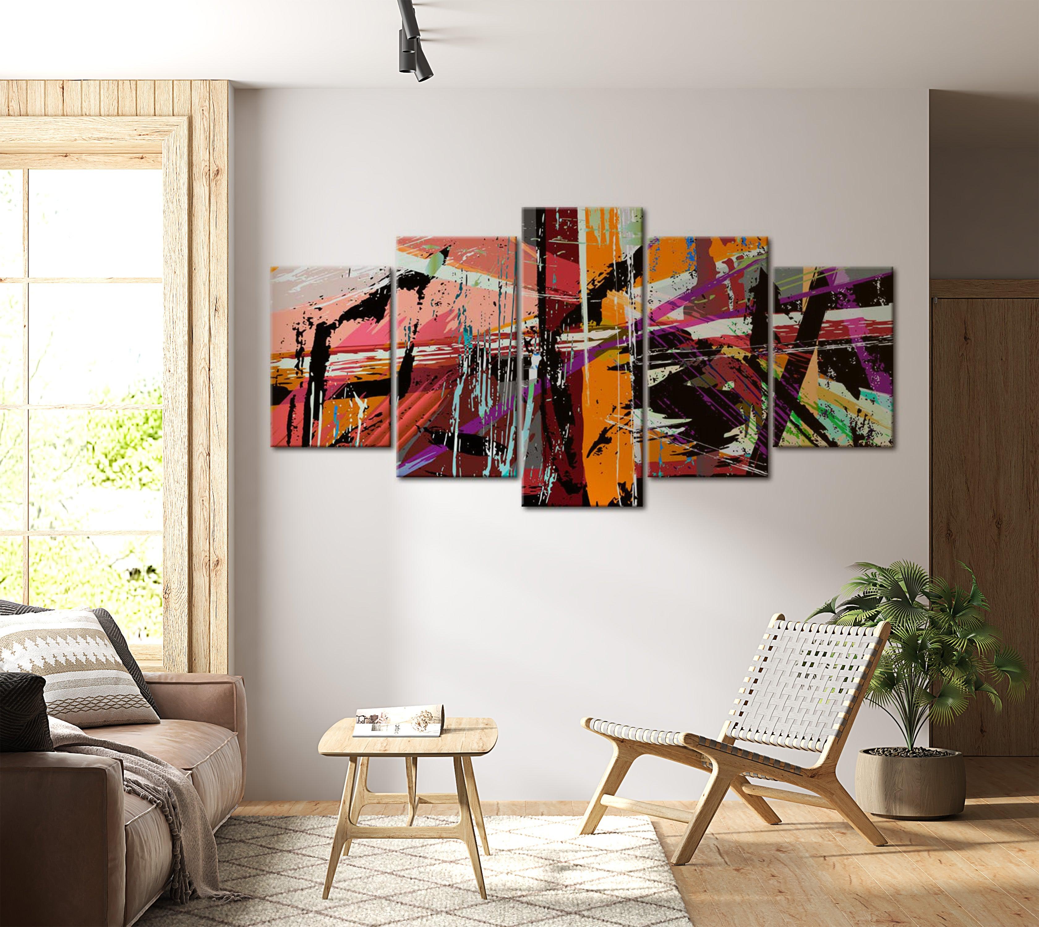 Abstract Canvas Wall Art - Artistic Madness - 5 Pieces