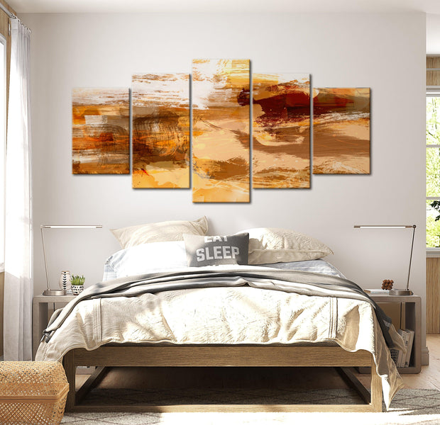Abstract Canvas Wall Art - Desert Sands - 5 Pieces