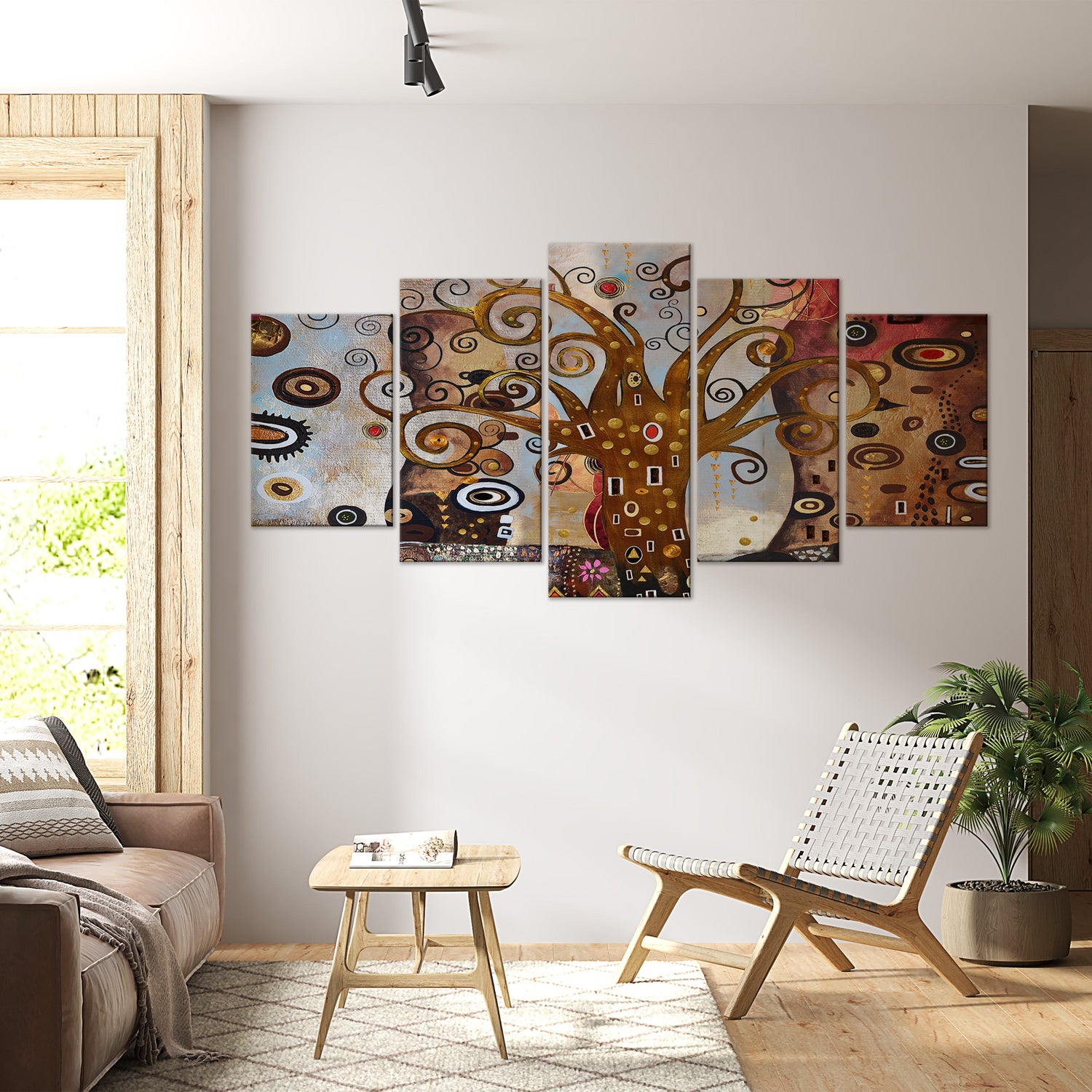 Abstract Canvas Wall Art - Joy Of Life - 5 Pieces