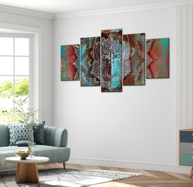 Abstract Canvas Wall Art - King Of Jungle - 5 Pieces