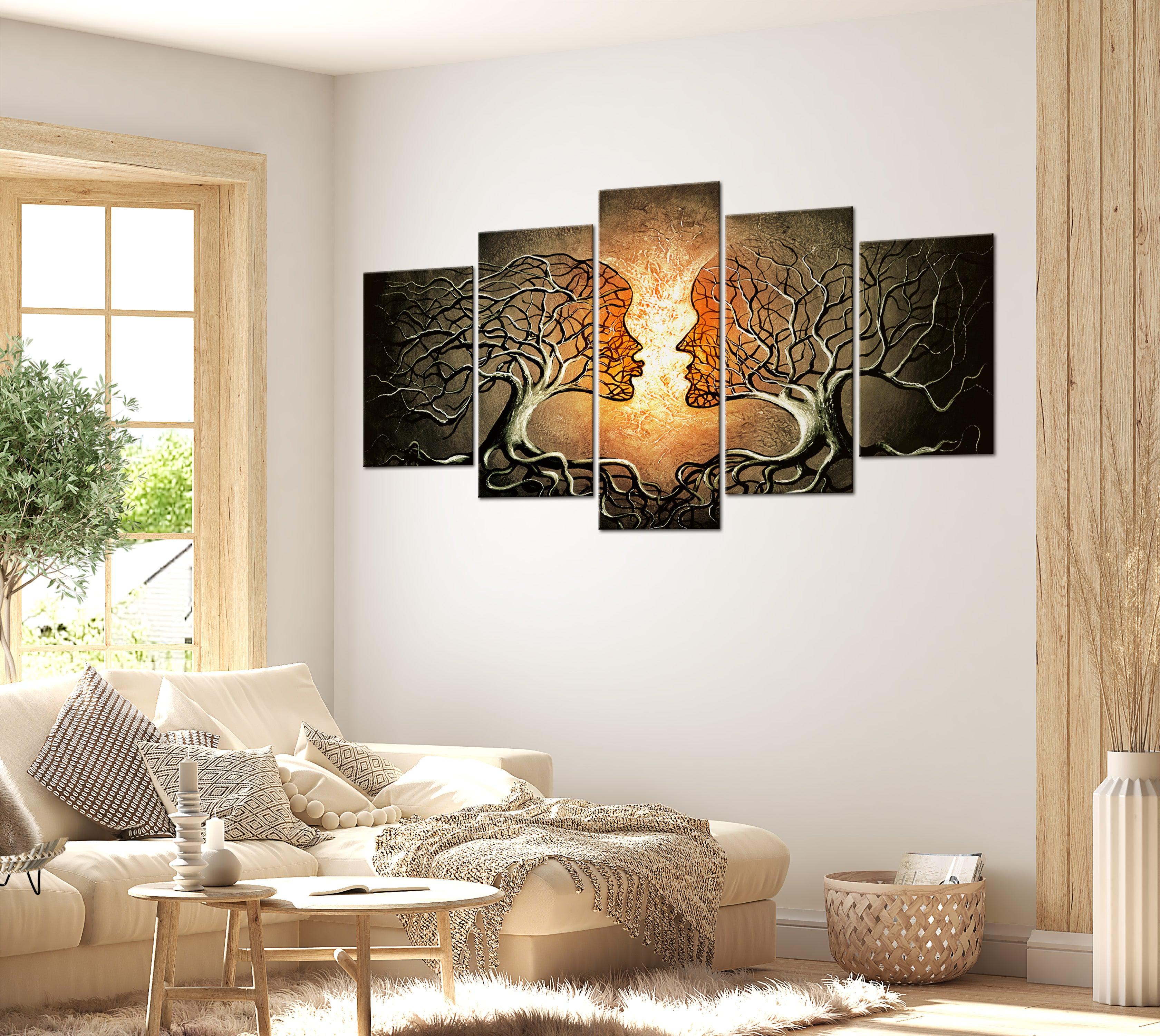 Abstract Canvas Wall Art - Love Entanglement - 5 Pieces