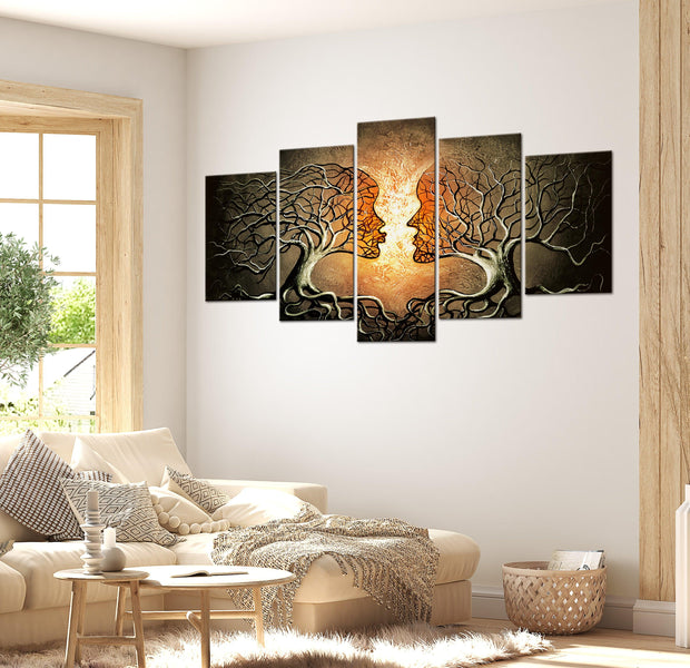 Abstract Canvas Wall Art - Love Entanglement - 5 Pieces