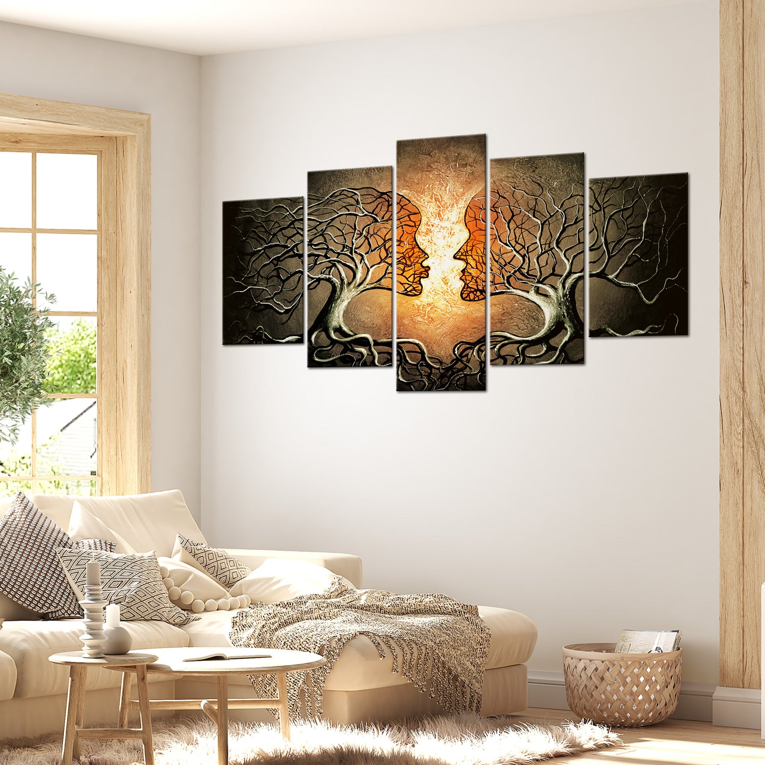 Abstract Canvas Wall Art - Love Entanglement - 5 Pieces