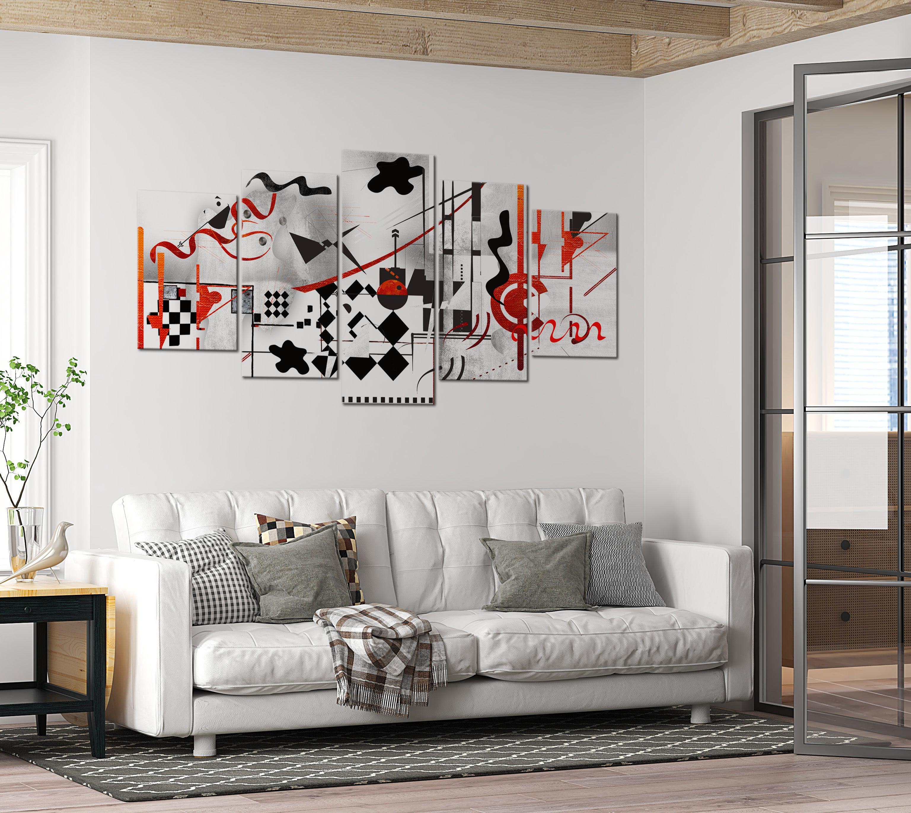 Abstract Canvas Wall Art - Maze - 5 Pieces