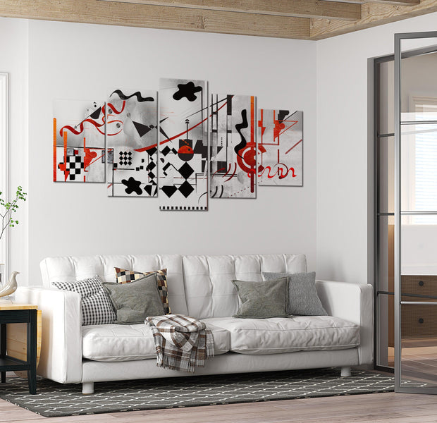 Abstract Canvas Wall Art - Maze - 5 Pieces