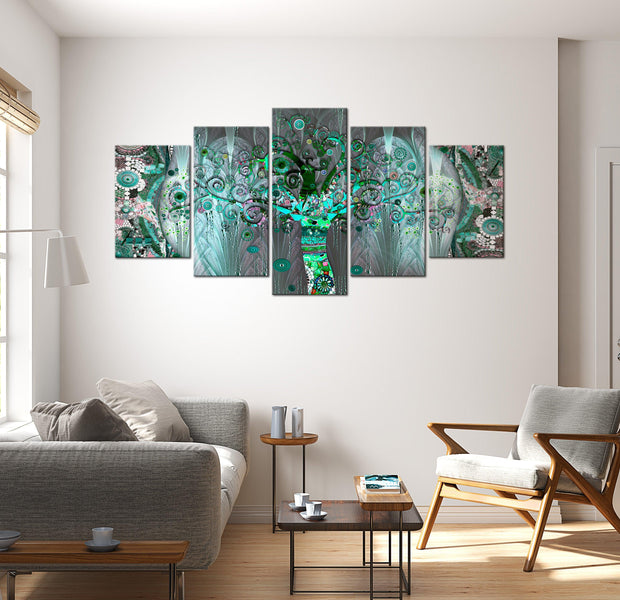 Abstract Canvas Wall Art - Mosaic Tree - 5 Pieces