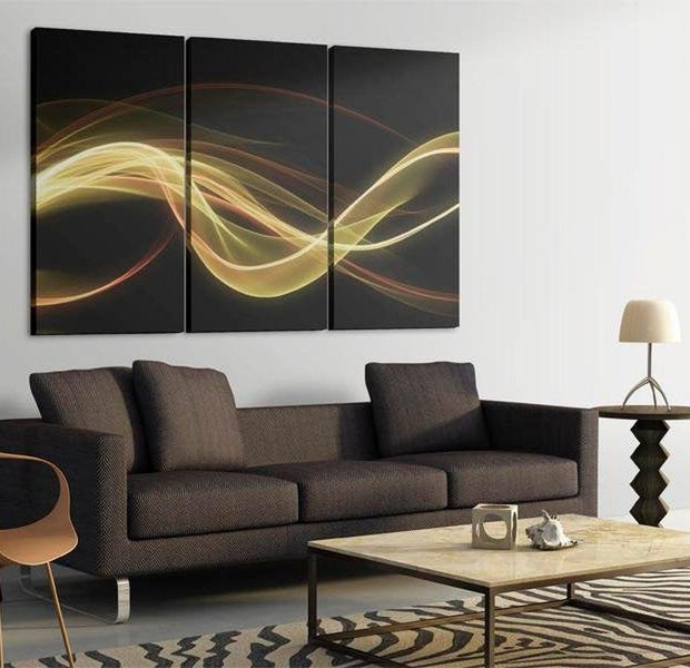 Abstract Canvas Wall Art - Bright Smoke 3 Piece