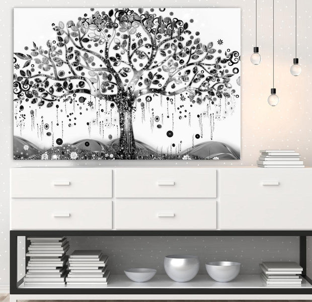 Abstract Canvas Wall Art - Abundant Tree Wide
