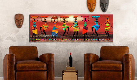 Abstract Canvas Wall Art - African Women Dancing