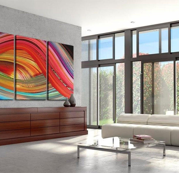 Abstract Canvas Wall Art - An Abstract Rainbow