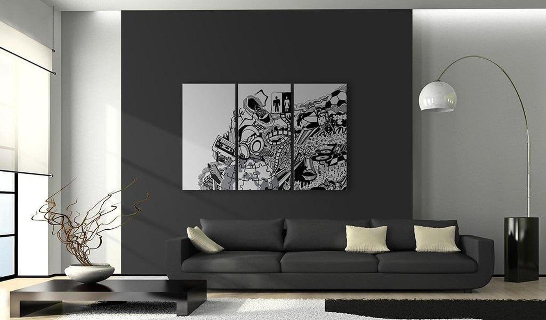 Abstract Canvas Wall Art - Artistic Mess