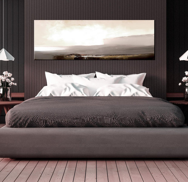 Abstract Canvas Wall Art - Beginning Of The End Brown Narrow