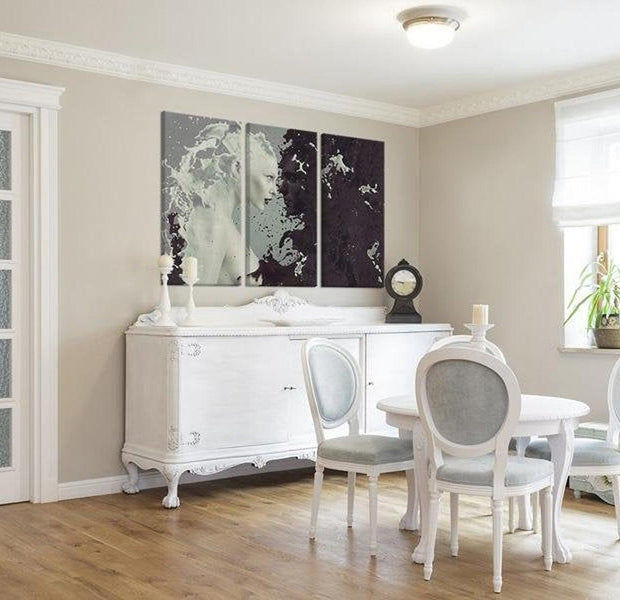 Abstract Canvas Wall Art - Black Or White 3 Piece