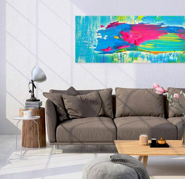 Abstract Canvas Wall Art - Blue Island