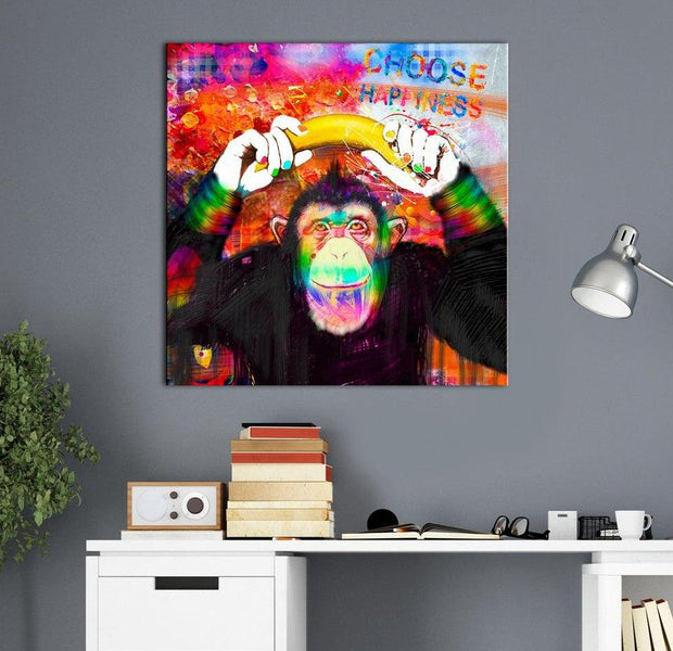 Stretched Canvas Animal Art - Choose Happiness