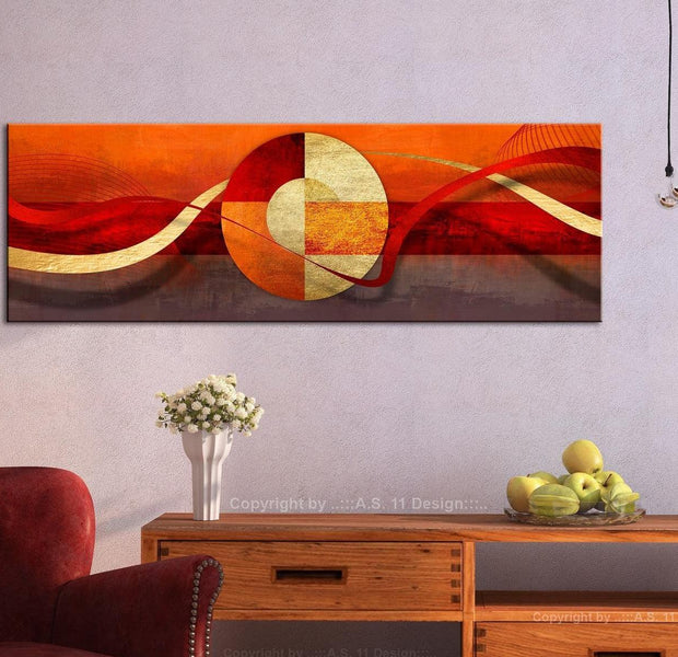 Abstract Canvas Wall Art - Circle Of Life Narrow