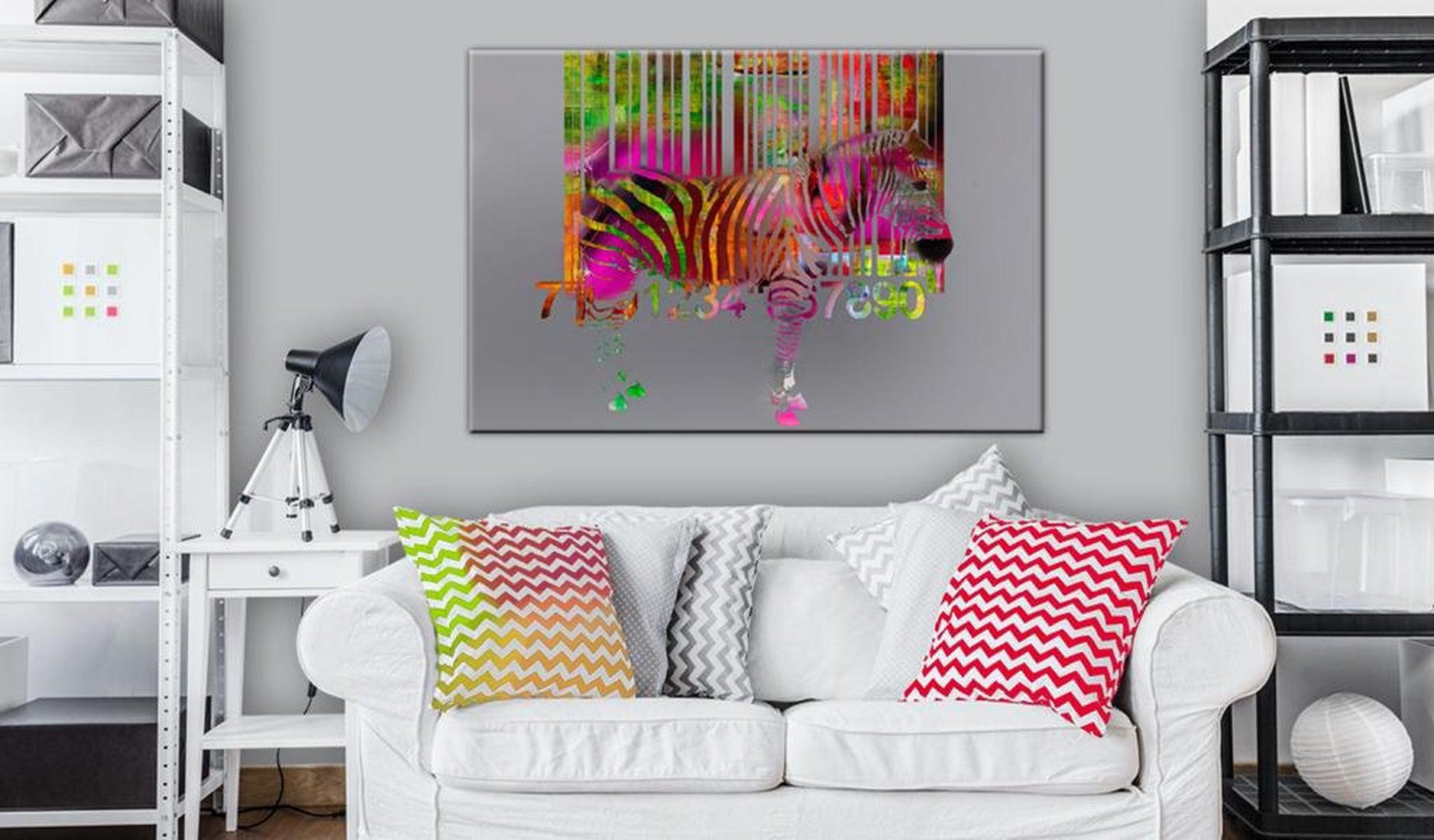 Stretched Canvas Wall Art - Code Of Zebra