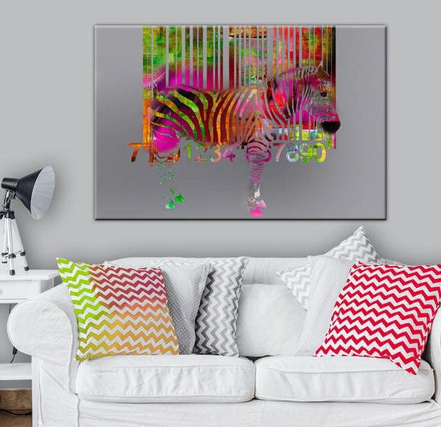 Stretched Canvas Wall Art - Code Of Zebra