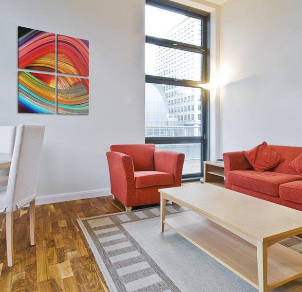 Abstract Canvas Wall Art - Colorful Depths