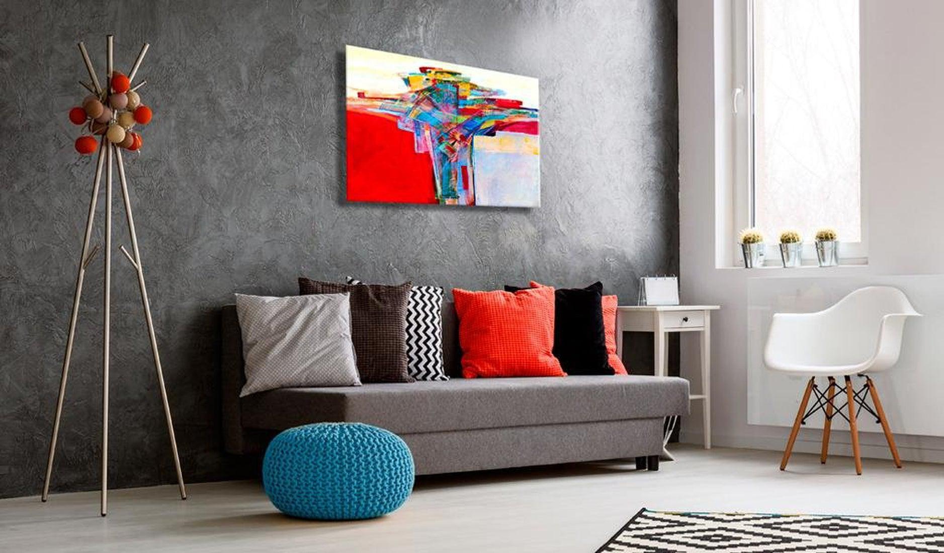 Abstract Canvas Wall Art - Colourful Border