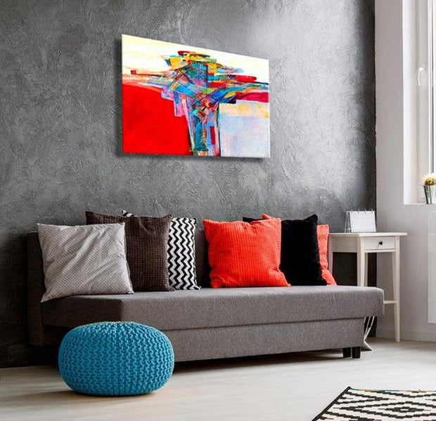 Abstract Canvas Wall Art - Colourful Border