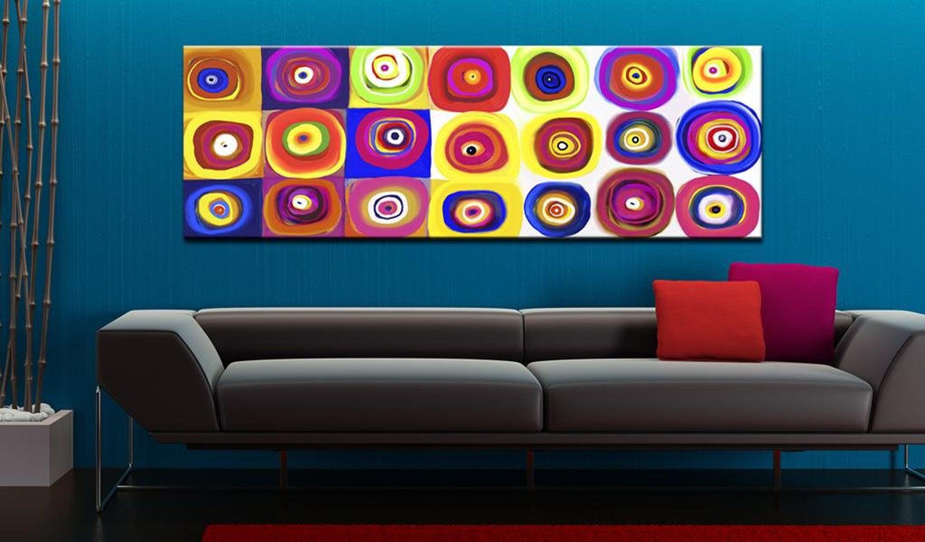 Abstract Canvas Wall Art - Colourful Carousel