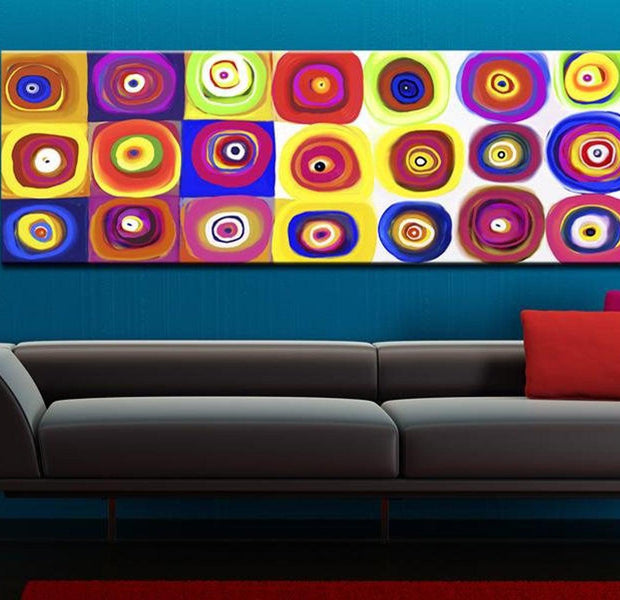 Abstract Canvas Wall Art - Colourful Carousel