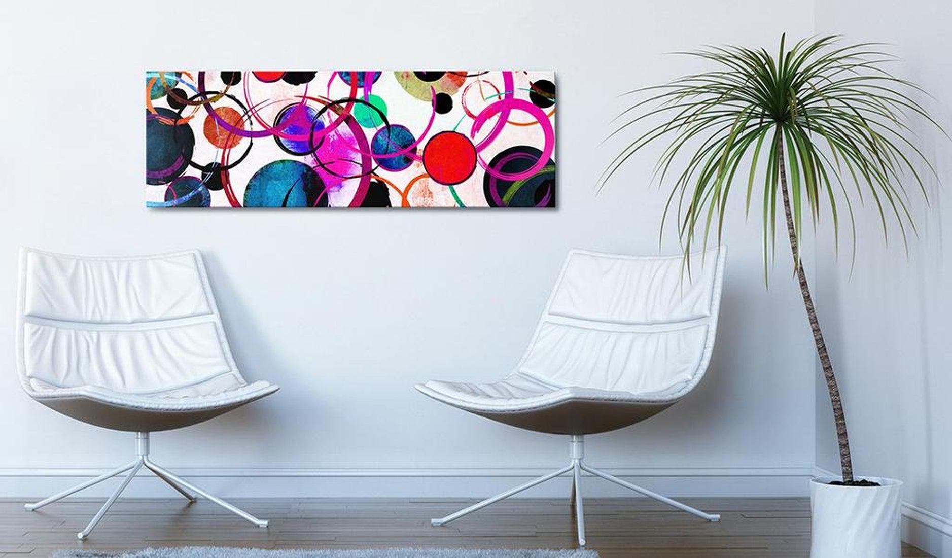 Abstract Canvas Wall Art - Colourful Circle