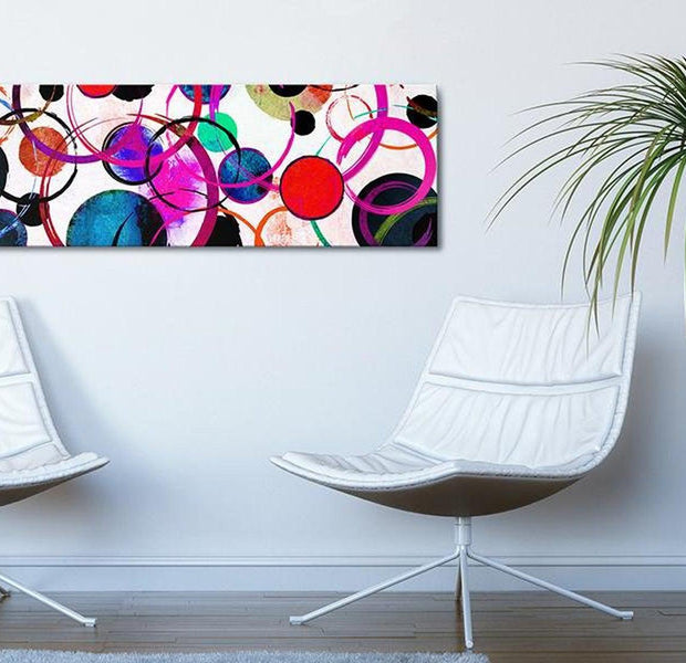 Abstract Canvas Wall Art - Colourful Circle