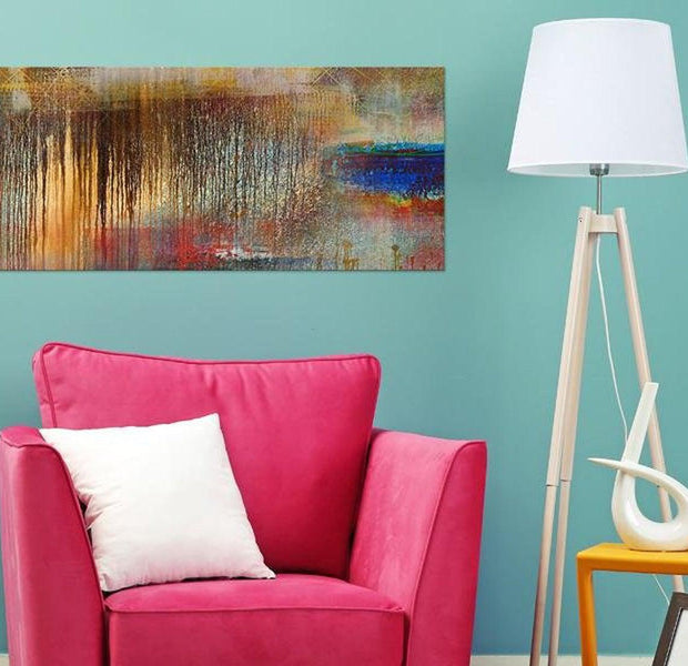 Abstract Canvas Wall Art - Colourful Rainstorm