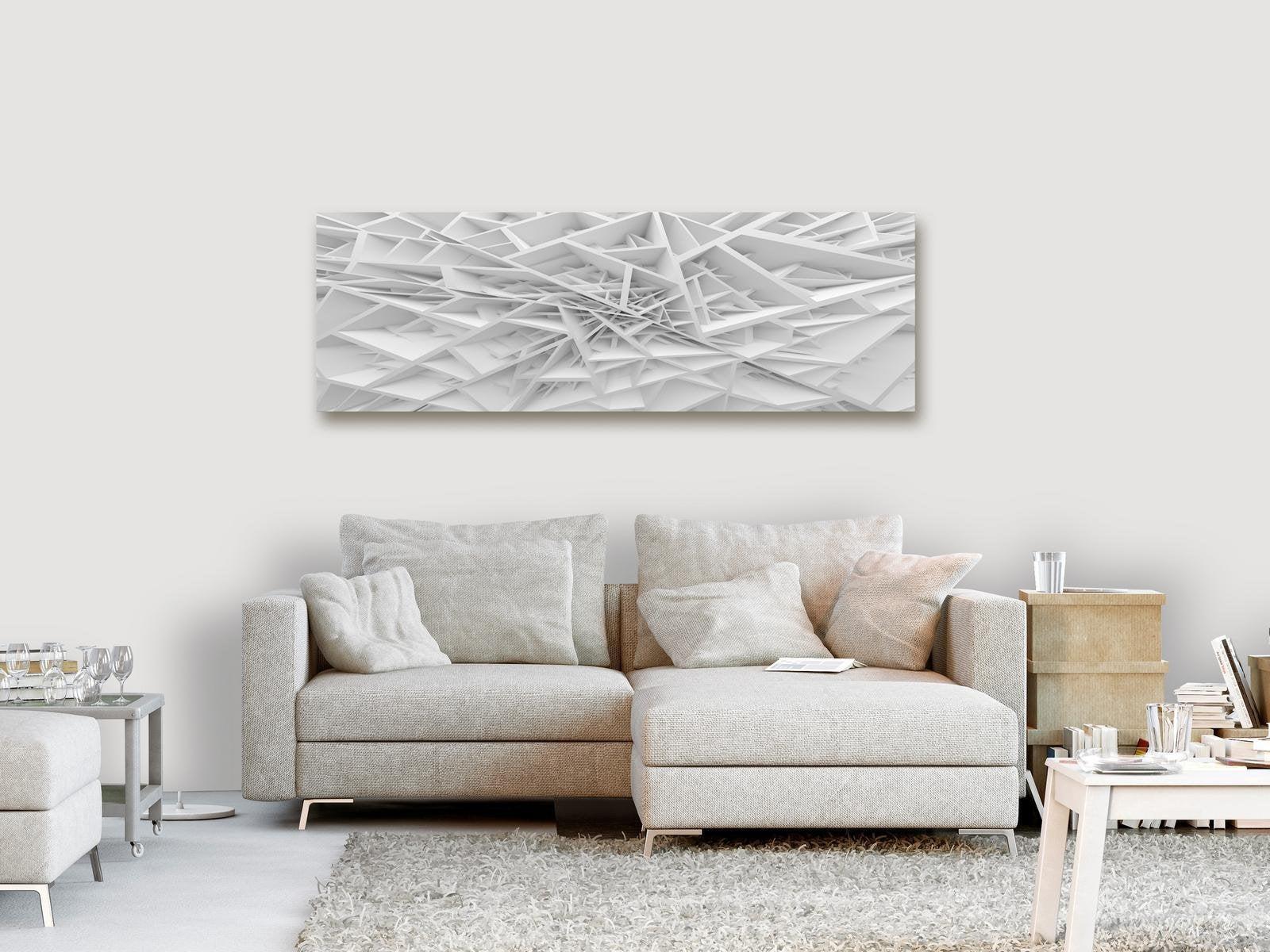 Abstract Canvas Wall Art - Complicated Geometry Narrow