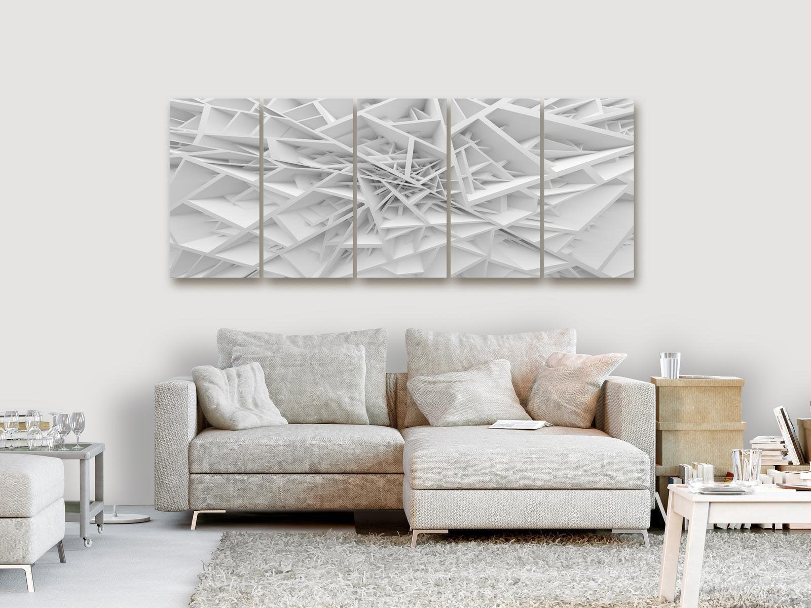 Abstract Canvas Wall Art - Complicated Geometry 5 Pieces