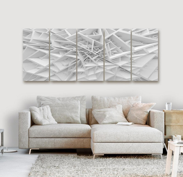 Abstract Canvas Wall Art - Complicated Geometry 5 Pieces