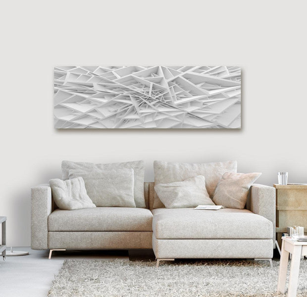 Abstract Canvas Wall Art - Complicated Geometry Narrow