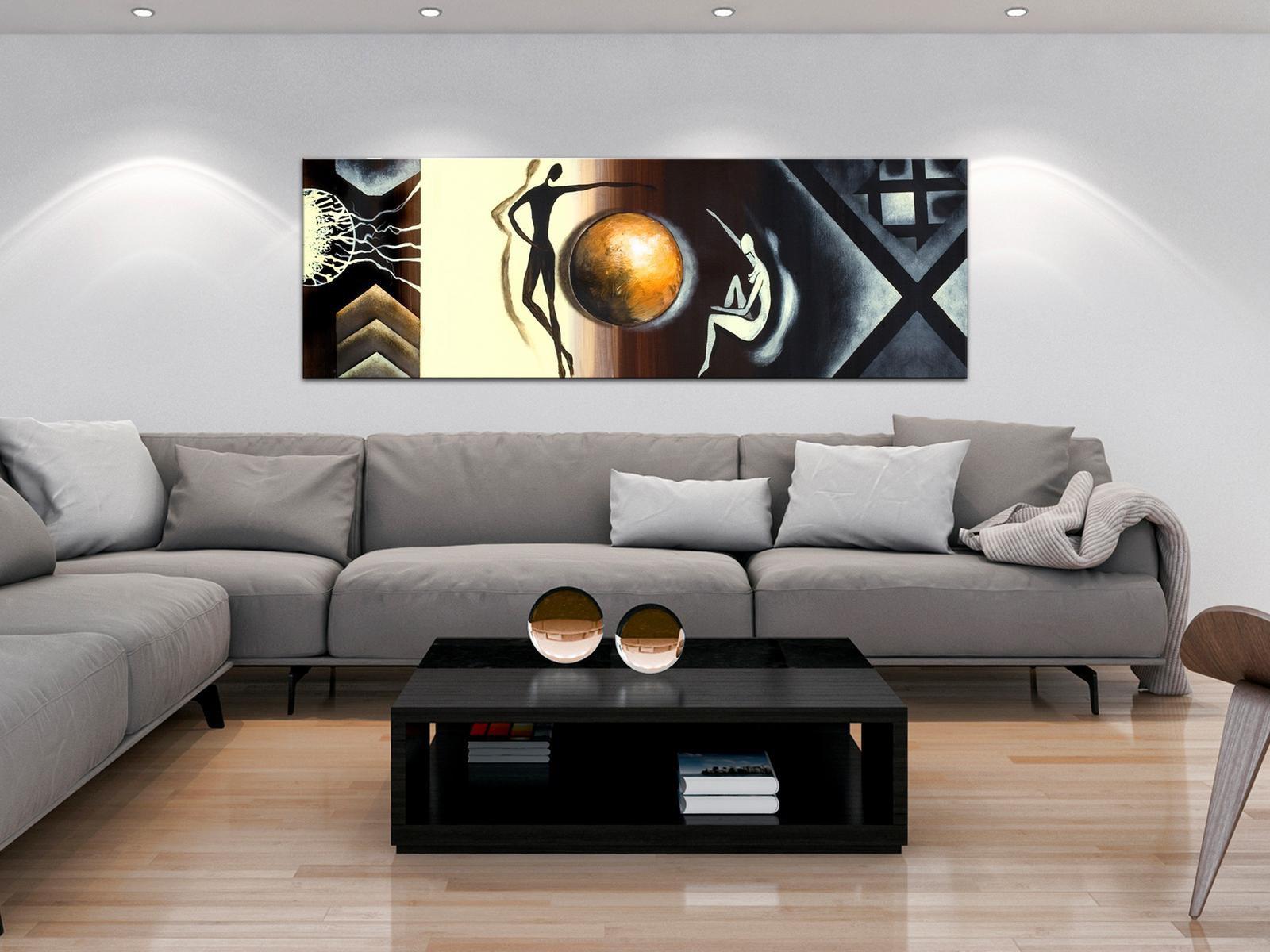 Abstract Canvas Wall Art - Conversation Narrow