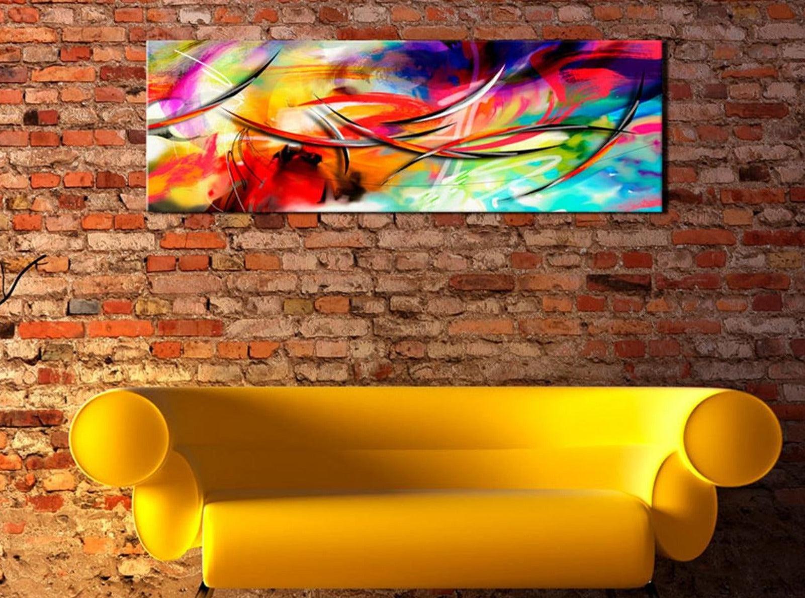 Abstract Canvas Wall Art - Dance Of The Rainbow