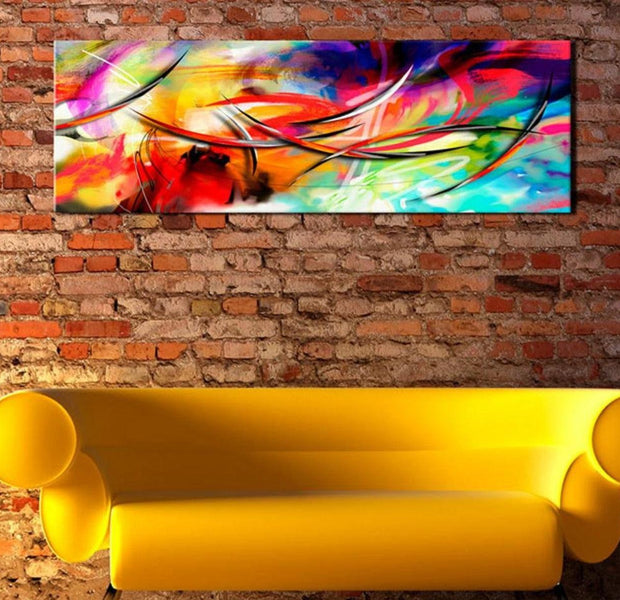Abstract Canvas Wall Art - Dance Of The Rainbow