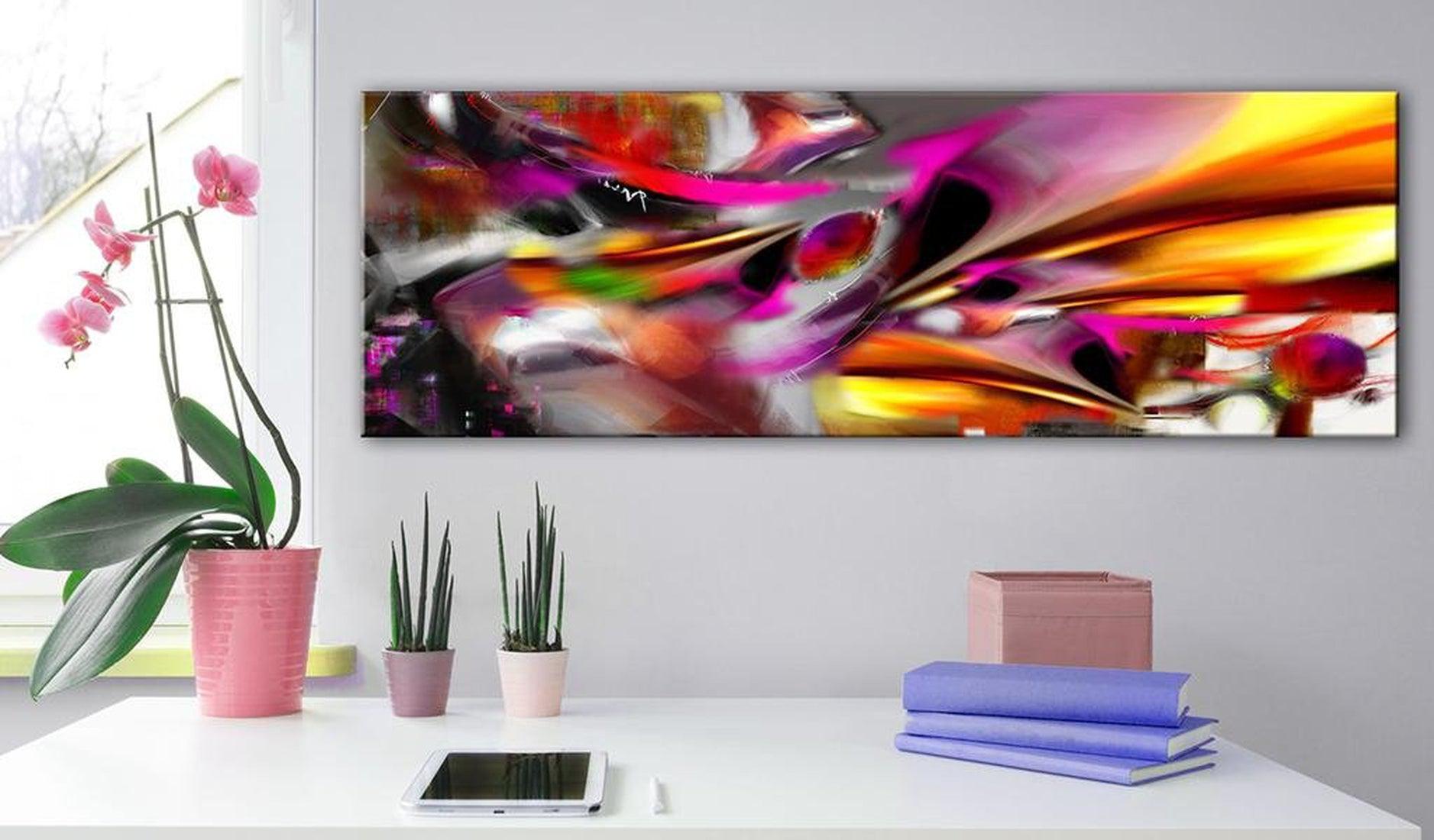 Abstract Canvas Wall Art - Fiery Expression