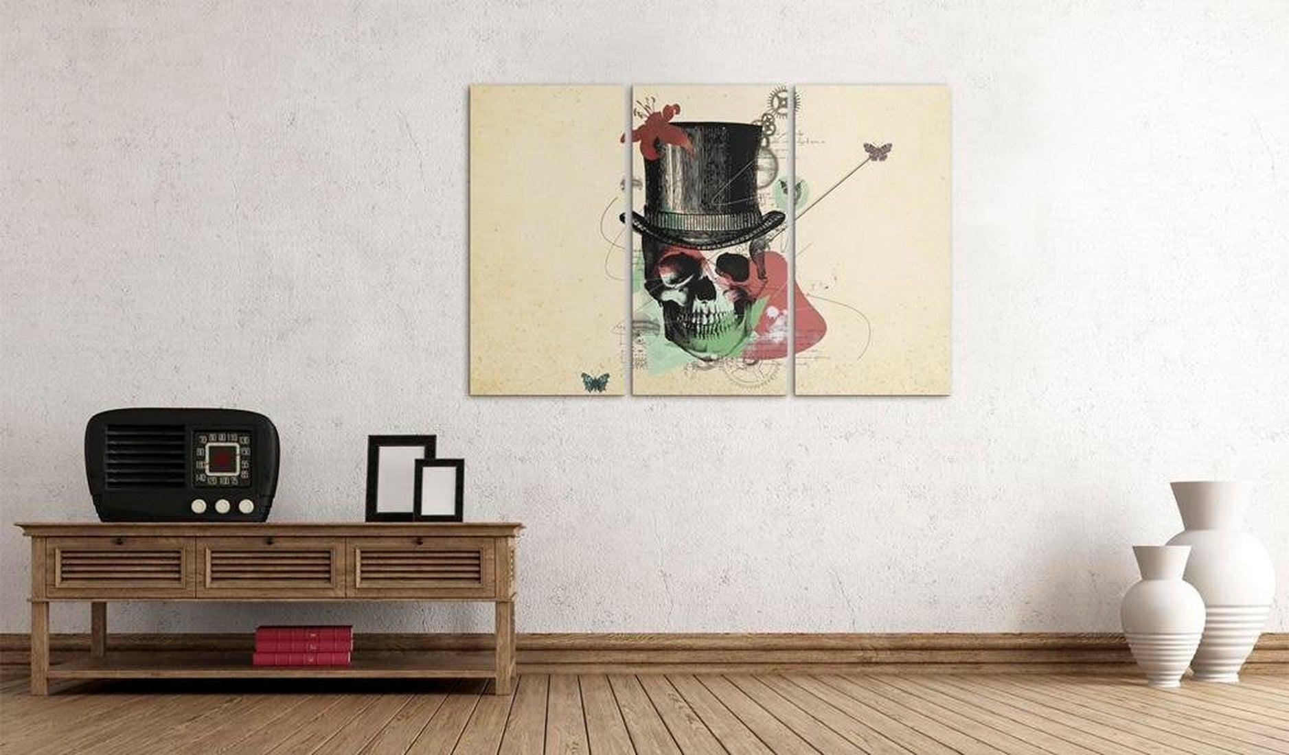 Abstract Canvas Wall Art - Gentleman's Skeleton